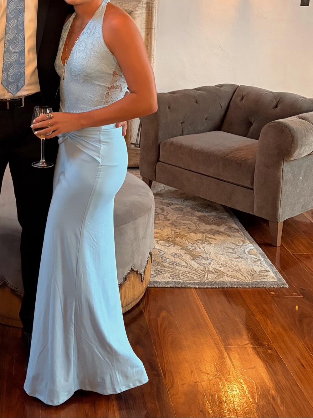 Light Blue Formal Evening Gown